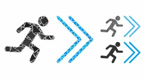 Exit direction Mosaic Icon of Bumpy Elements Illustrazione stock
