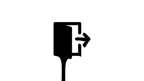 Exit door icon animation opens into right Stock Footage 327761614