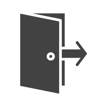 Exit Door Icon Image. Stock Illustration