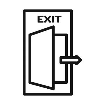 Exit door icon mark in filled style Stock Illustration