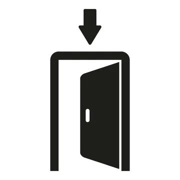 Exit door icon simple vector. Alarm person Ilustración de archivo
