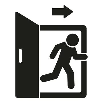 Exit door icon simple vector. Help people Ilustración de archivo