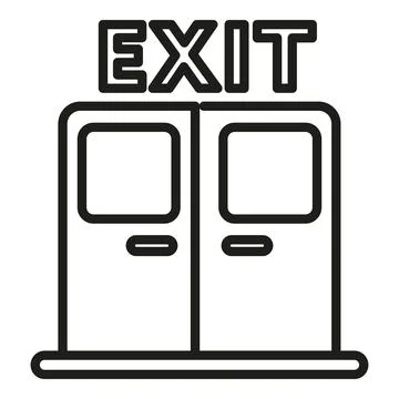 Exit doors icon outline vector. Alarm evacuate Ilustración de archivo