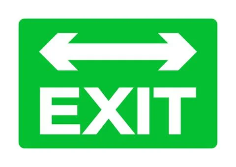 Exit Emergency Green Sign Isolate On White Background,Vector Illustration EPS Stock Illustration