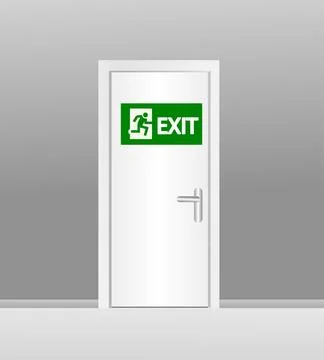 Exit emergency sign vector illustration Stock Illustration