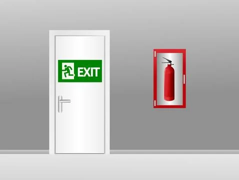 Exit emergency sign vector illustration Ilustración de archivo
