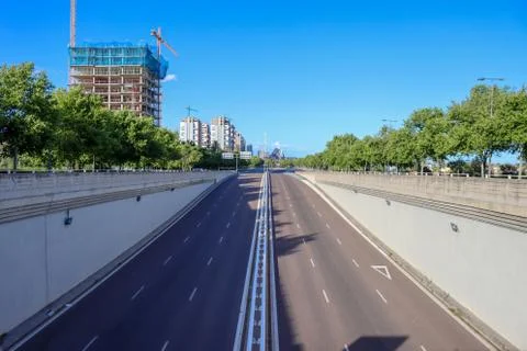 Exit of an empty highway Stock Photos