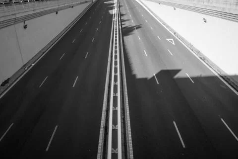 Exit of an empty highway Stock Photos