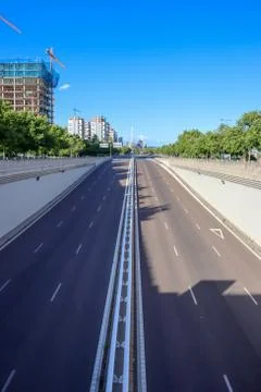 Exit of an empty highway Stock Photos