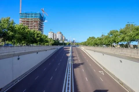 Exit of an empty highway Stock Photos