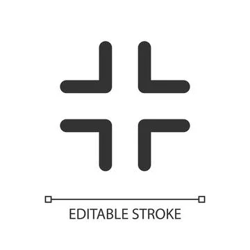 Exit full screen pixel perfect linear ui icon Stock Illustration