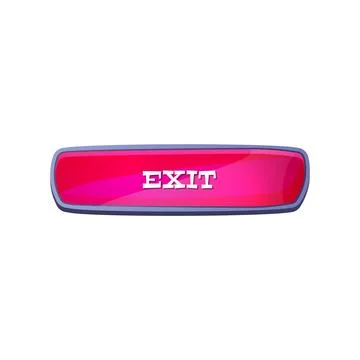 Exit game or website button, vector illustration isolated on white background. Stock Illustration