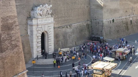 Exit gate from the Vatican Museums – Rome, Italy. October 2017 動画素材 80556934
