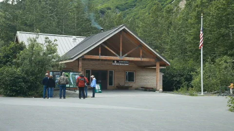 Exit Glacier Visitor Center P HD 8142 Stock Footage 832478