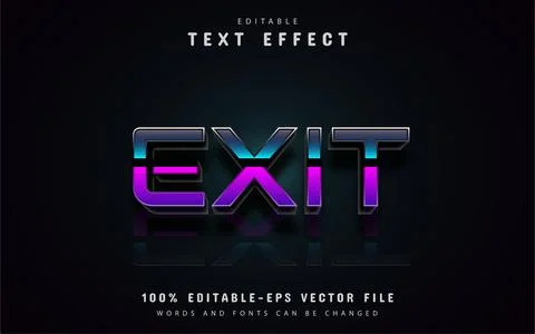 Exit gradient text effect Stock Illustration