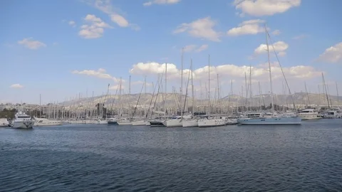 Exit harbour of Athens Stock Footage 74095300