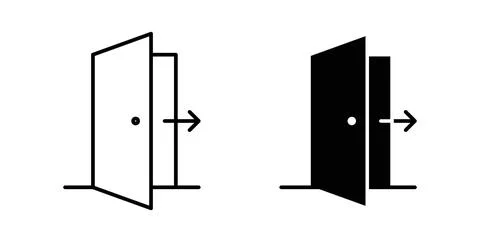 Exit icon in black and white. vector icon pack for websites イラスト素材