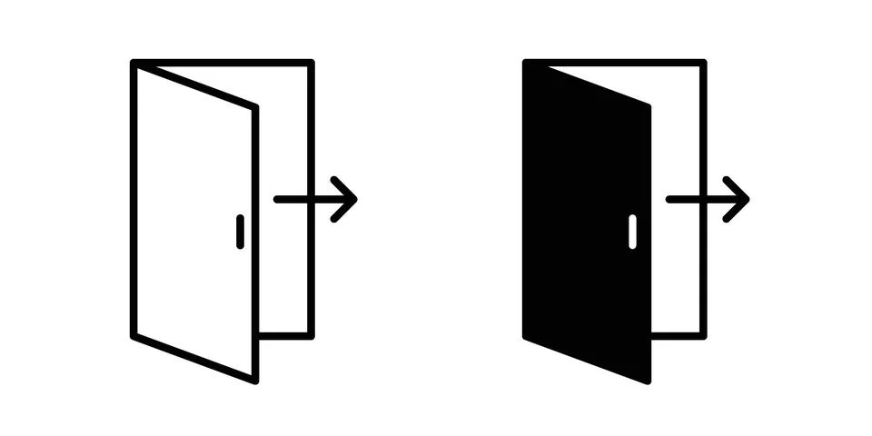 Exit icon black vector isolated on white イラスト素材
