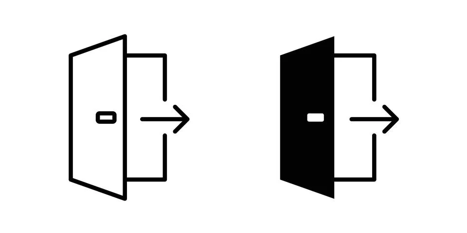 Exit icon concept logo design collection イラスト素材