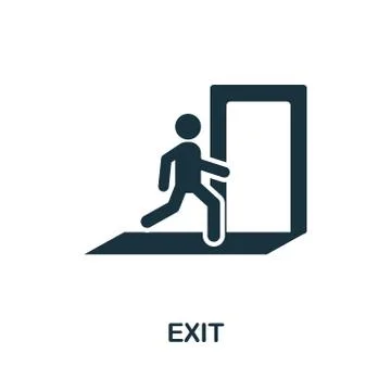 Exit icon. Creative element design from fire safety icons collection. Pixel 库存插图