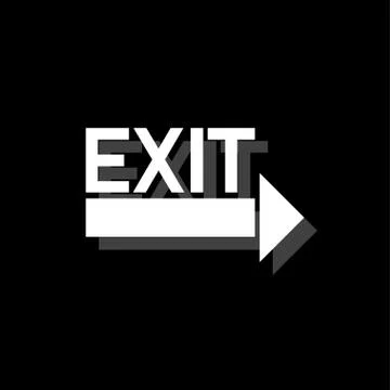 Exit icon flat Stock Illustration