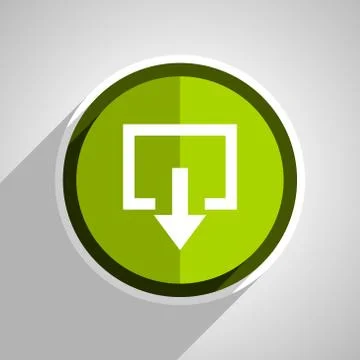 Exit icon, green circle flat design internet button, web and mobile app illus Stock Illustration