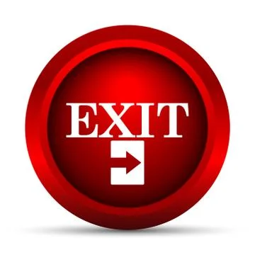 Exit icon. Internet button on white background.. Illustrazione stock