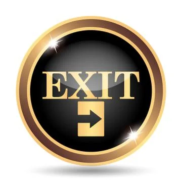 Exit icon. Internet button on white background.. Illustrazione stock