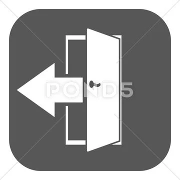 The exit icon. Logout and output, outlet, out symbol. Flat: Royalty ...