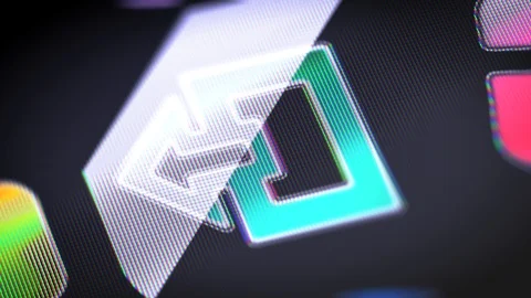 The exit icon on the Screen. 4K Resolution. Encoder Prores 4444. Looping. Stock Footage 86203472