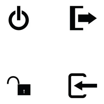 Exit icon set Stock Illustration