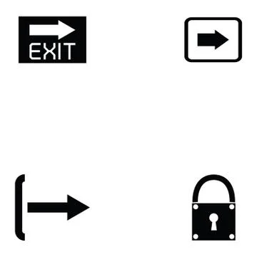 Exit icon set Stock Illustration