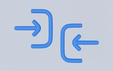 Exit icon, Sign out 3d illustration イラスト素材