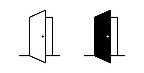 Exit icon symbol. Vector illustration pack in black color. Illustrazione stock