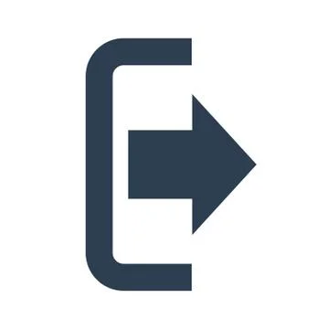 The exit icon on white background. Stock Illustration