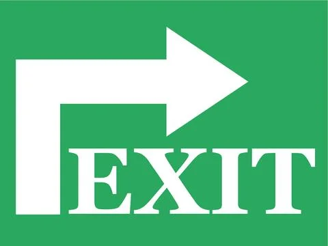 Exit illustration with text and arrow Stock Illustration