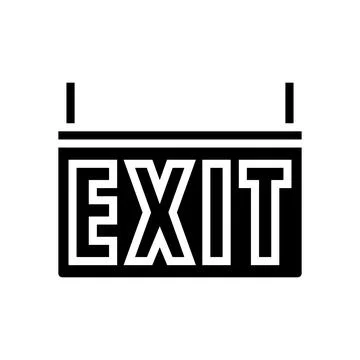 Exit information glyph icon vector illustration Stock Illustration