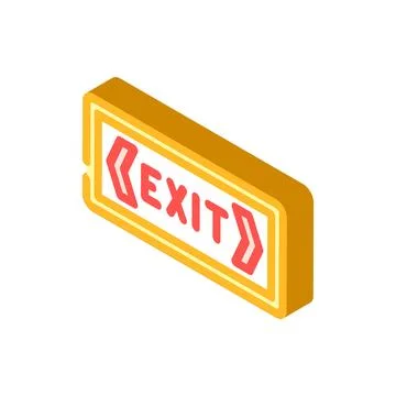 Exit information isometric icon vector illustration 스톡 일러스트