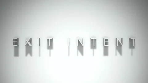 Exit intent 3D title animation with shadows on a white background Stock Footage 297128950
