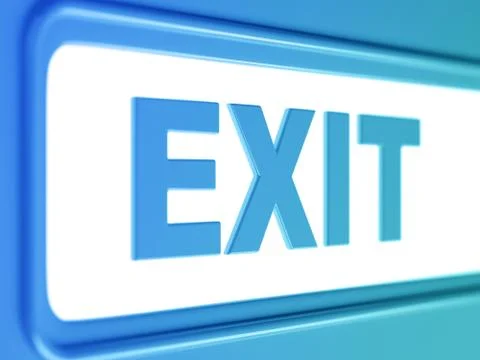 Exit internet blue icon Stock Illustration