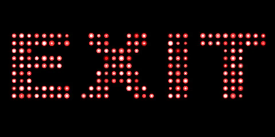 Exit led text Illustrazione stock