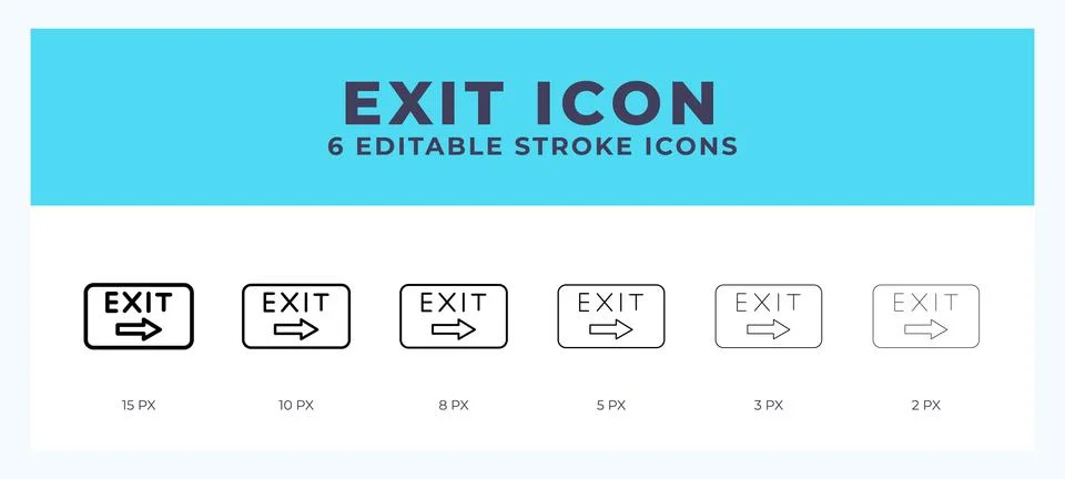 Exit line icon. Vector icon symbol. Logo illustration. Editable line icon. 스톡 일러스트