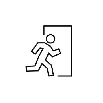 Exit line icon, vector simple black illustration Stock Illustration