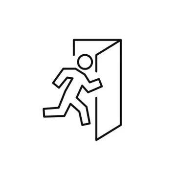 Exit line icon, vector simple black illustration Stock Illustration