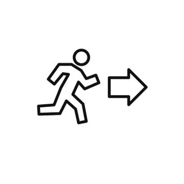 Exit line icon, vector simple black illustration Stock Illustration