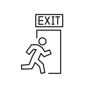 Exit line icon, vector simple black illustration Stock Illustration