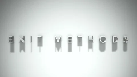 exit methods 3D title animation white te... | Stock Video | Pond5