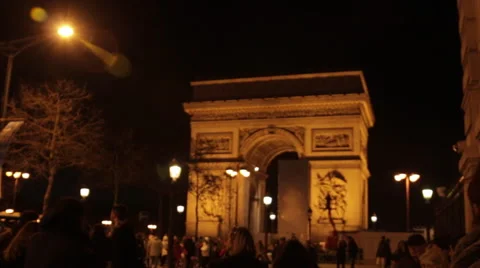 Exit the Metro - Reveal Arc du Triomphe Stock Footage 47207948