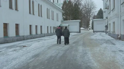 Exit From the Monastery in Svyatogorsk Stock Footage 63177371