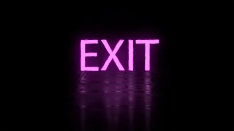 Exit ( neon sign text) Stock Footage 98049688